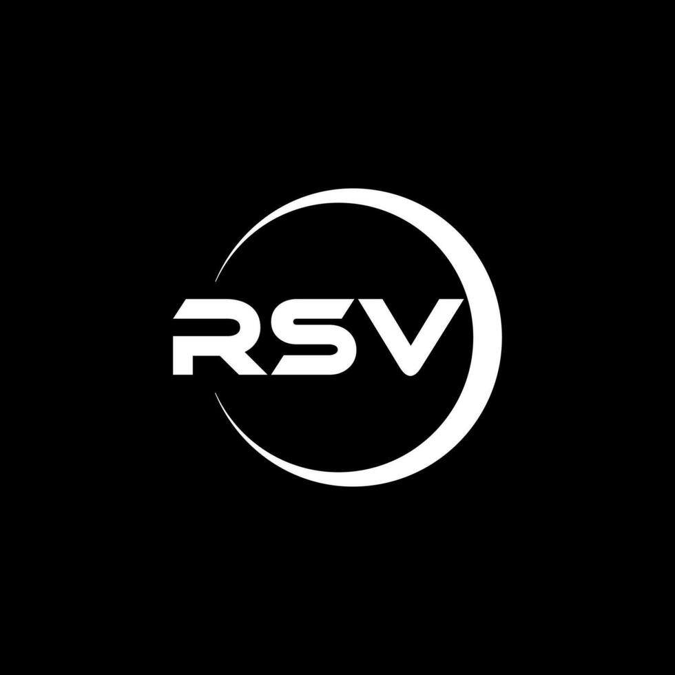 RSV-Brief-Logo-Design in Abbildung. Vektorlogo, Kalligrafie-Designs für Logo, Poster, Einladung usw. vektor