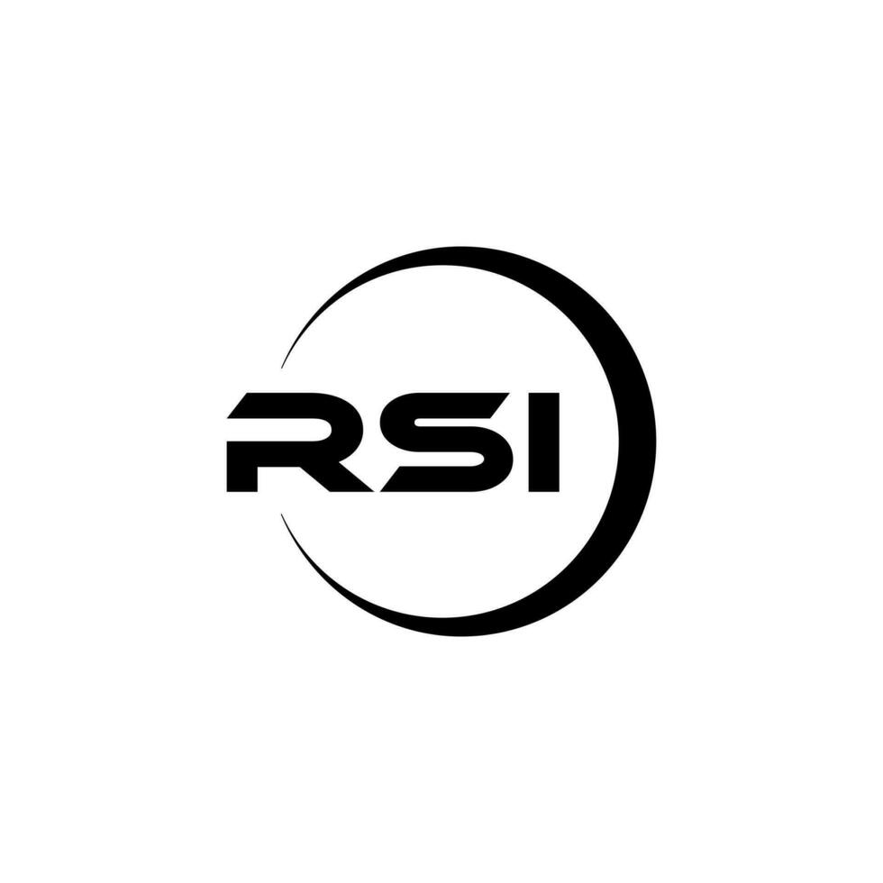 rsi brev logotyp design i illustration. vektor logotyp, kalligrafi mönster för logotyp, affisch, inbjudan, etc.