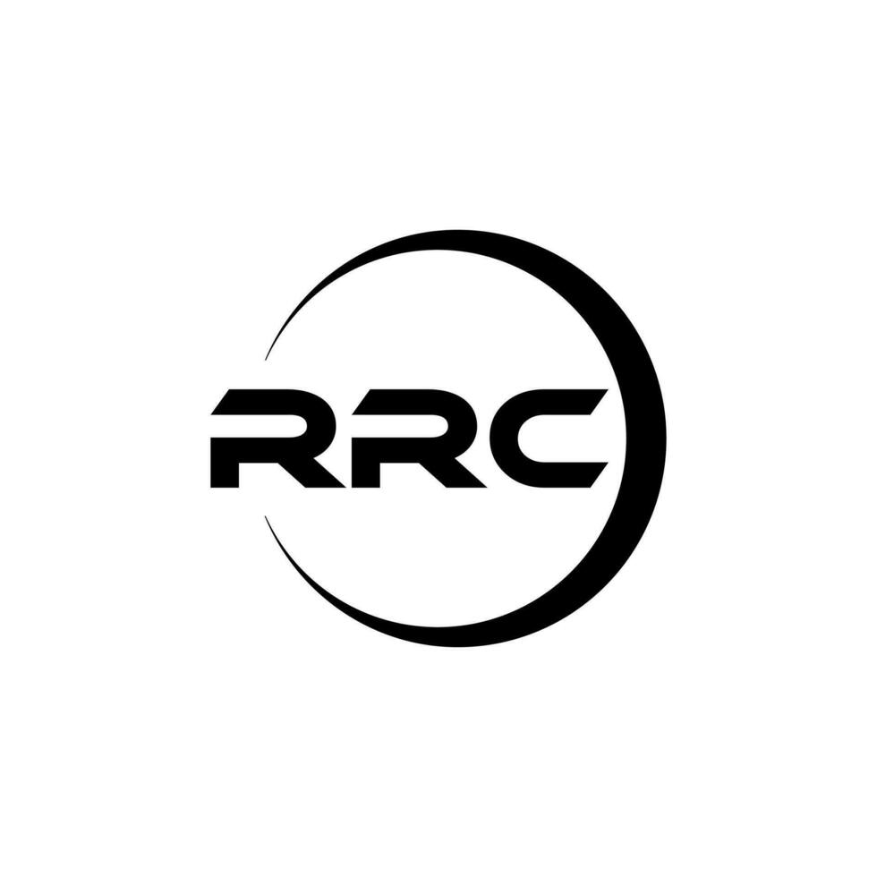 rrc brev logotyp design i illustration. vektor logotyp, kalligrafi mönster för logotyp, affisch, inbjudan, etc.