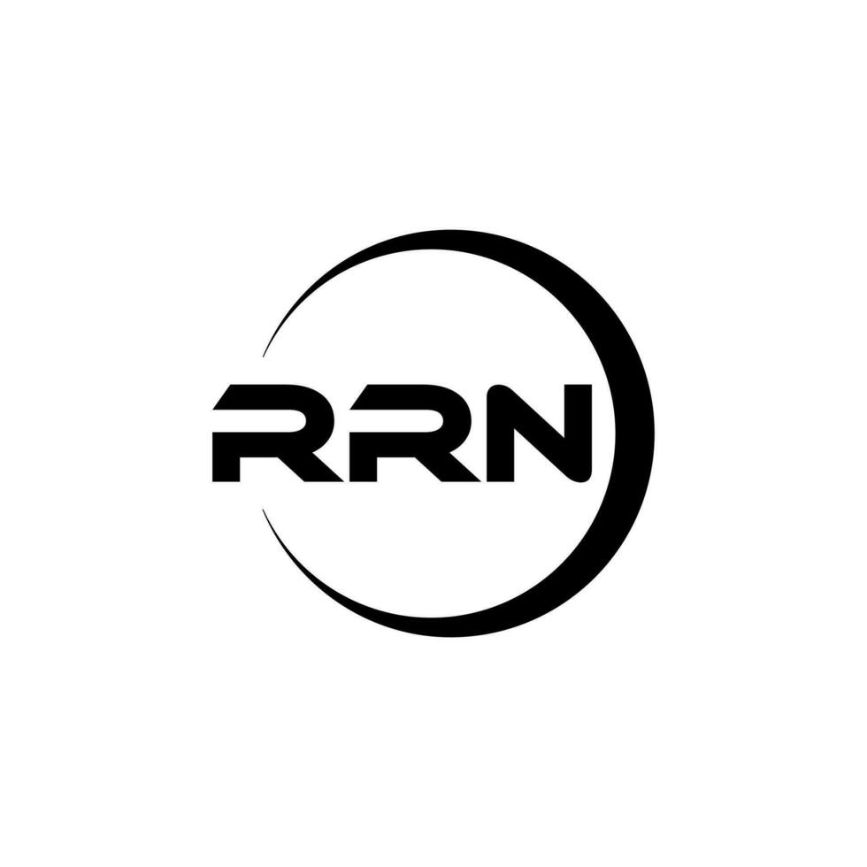 rrn brev logotyp design i illustration. vektor logotyp, kalligrafi mönster för logotyp, affisch, inbjudan, etc.