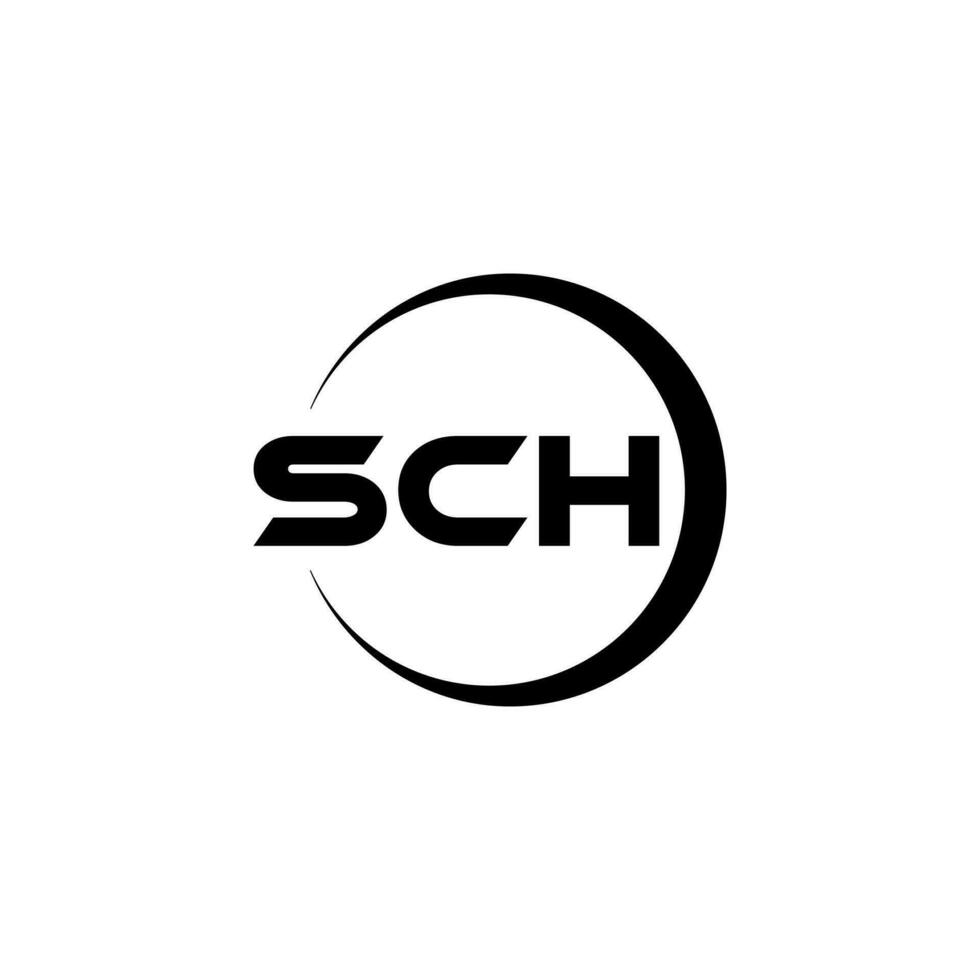 sch brev logotyp design i illustratör. vektor logotyp, kalligrafi mönster för logotyp, affisch, inbjudan, etc.