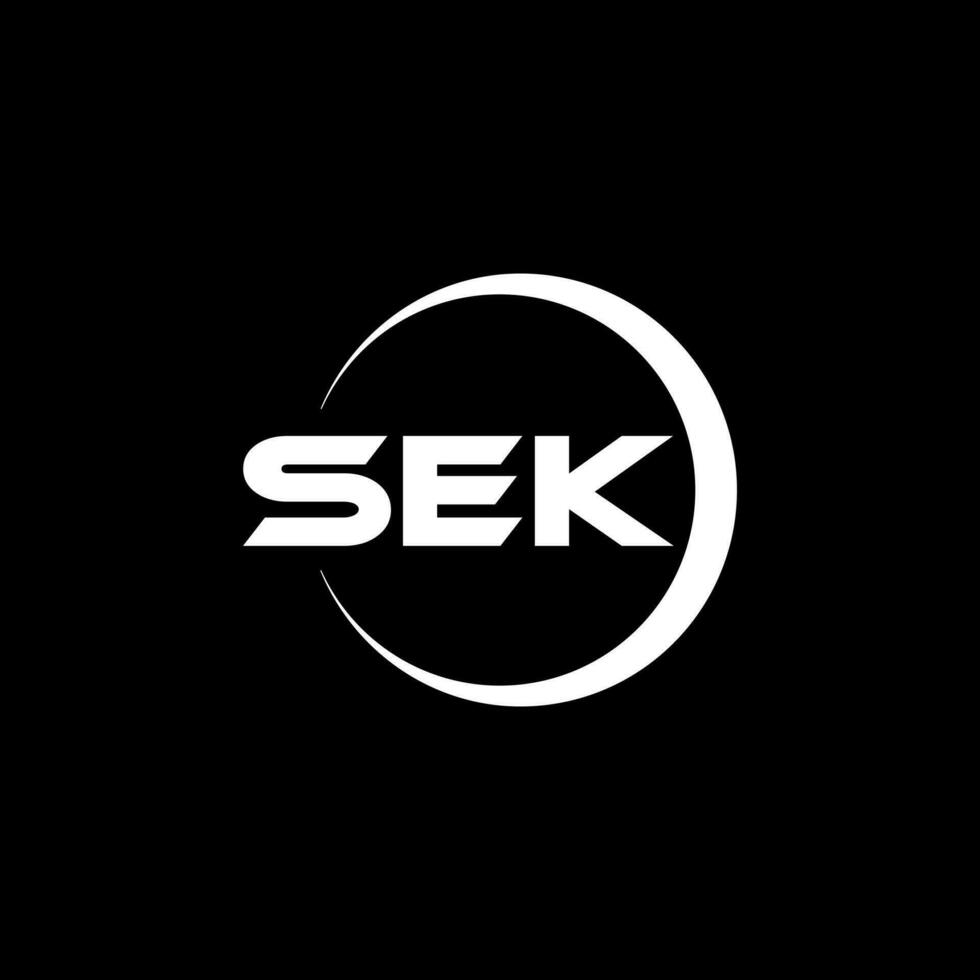 sek-Buchstaben-Logo-Design im Illustrator. Vektorlogo, Kalligrafie-Designs für Logo, Poster, Einladung usw. vektor