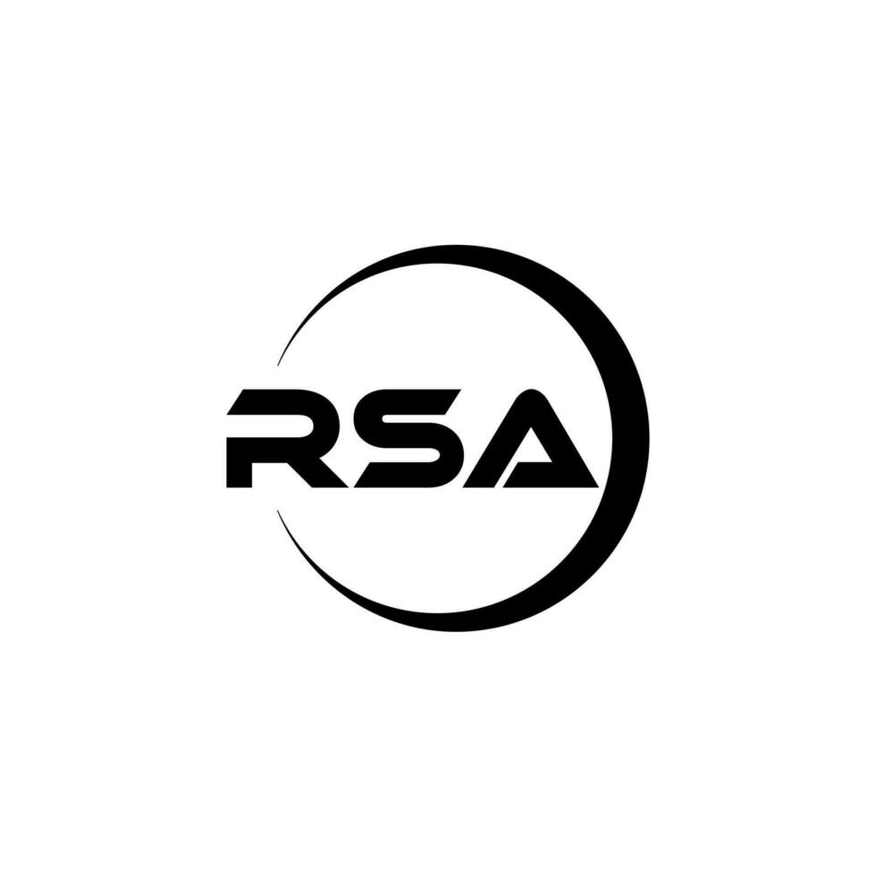 RSA-Brief-Logo-Design in Abbildung. Vektorlogo, Kalligrafie-Designs für Logo, Poster, Einladung usw. vektor