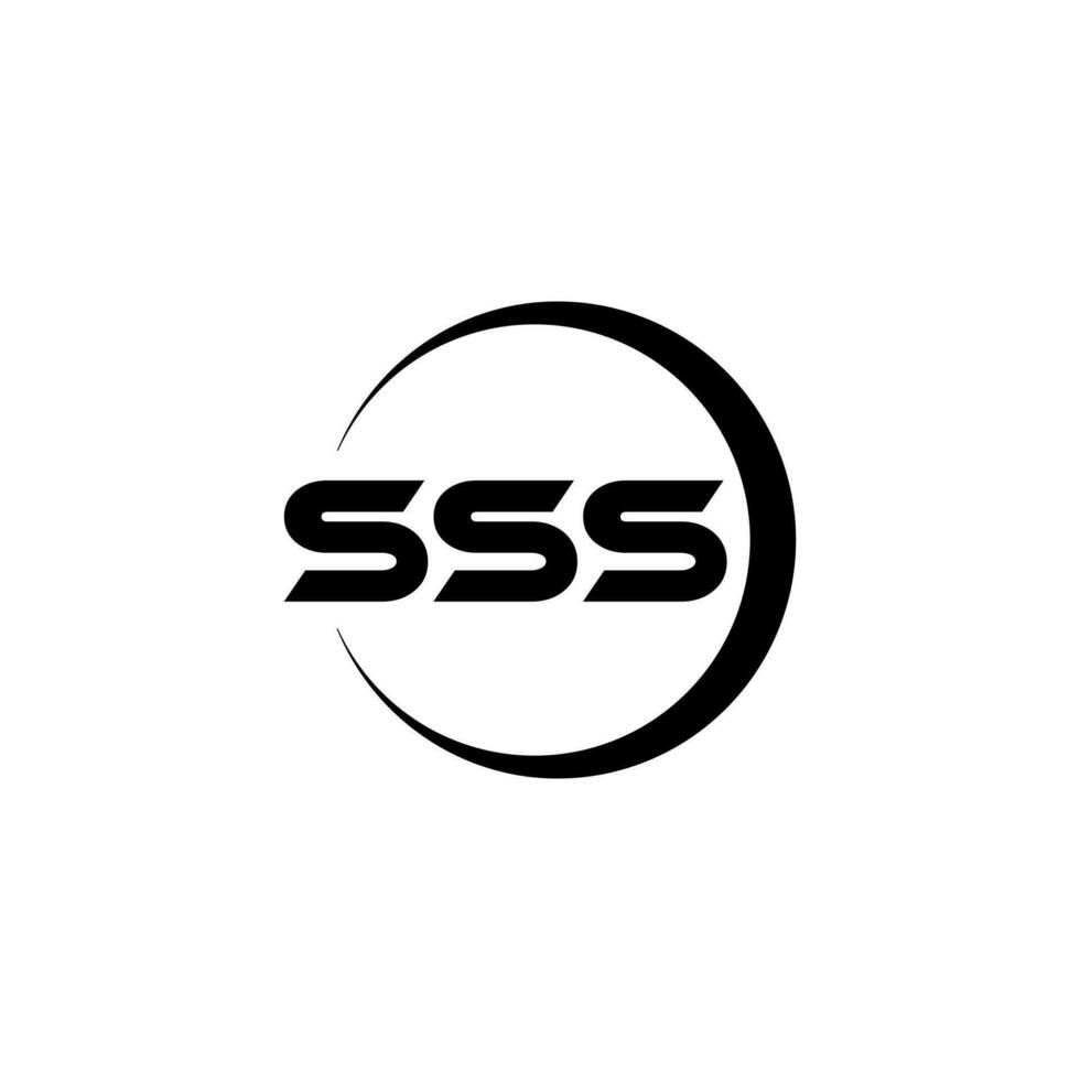 sss brev logotyp design med vit bakgrund i illustratör. vektor logotyp, kalligrafi mönster för logotyp, affisch, inbjudan, etc.