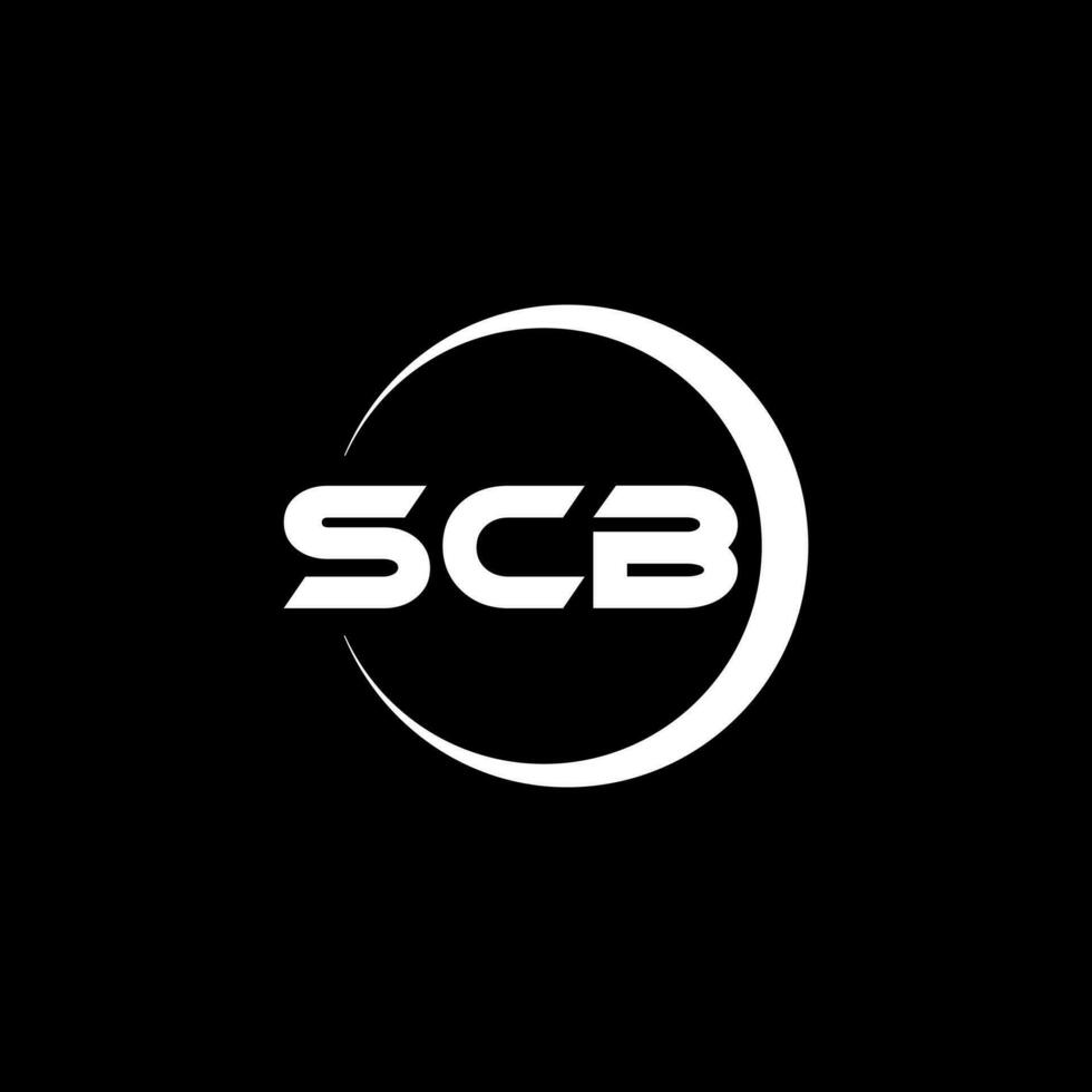 scb-Brief-Logo-Design im Illustrator. Vektorlogo, Kalligrafie-Designs für Logo, Poster, Einladung usw. vektor