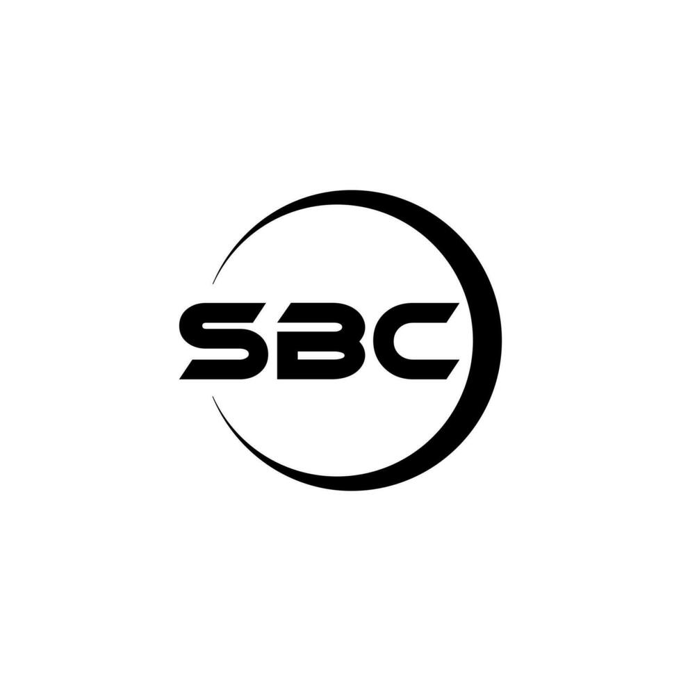 sbc brev logotyp design med vit bakgrund i illustratör. vektor logotyp, kalligrafi mönster för logotyp, affisch, inbjudan, etc.