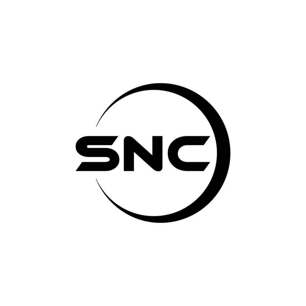 snc-Brief-Logo-Design im Illustrator. Vektorlogo, Kalligrafie-Designs für Logo, Poster, Einladung usw. vektor