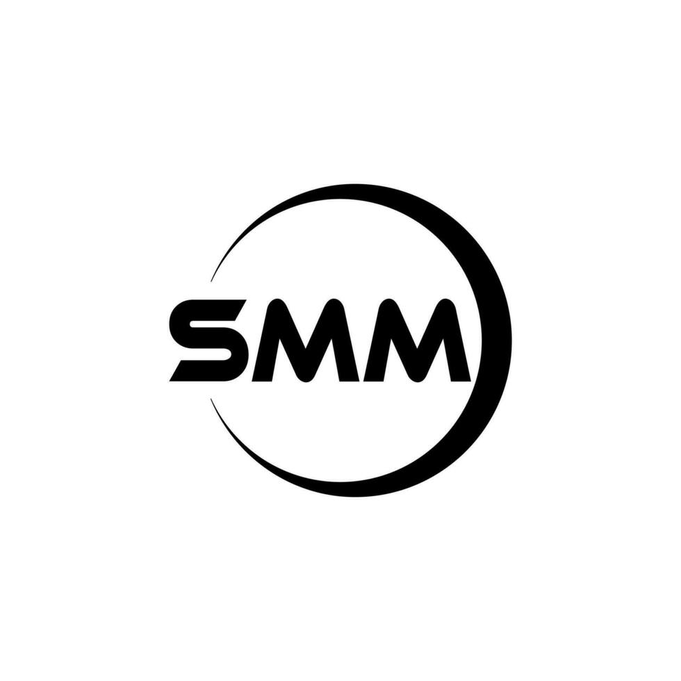SMM-Brief-Logo-Design im Illustrator. Vektorlogo, Kalligrafie-Designs für Logo, Poster, Einladung usw. vektor