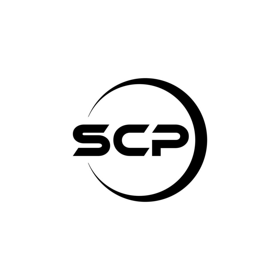 scp-Buchstaben-Logo-Design im Illustrator. Vektorlogo, Kalligrafie-Designs für Logo, Poster, Einladung usw. vektor