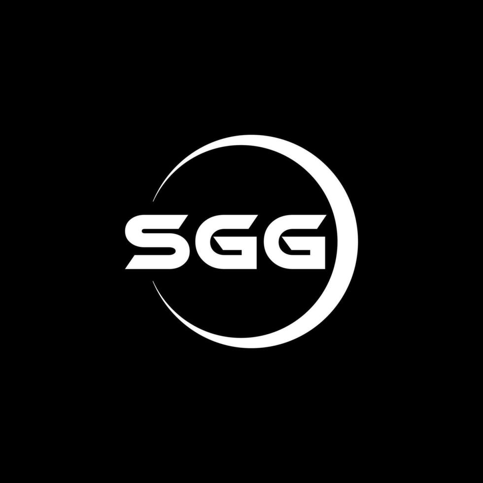 sgg brev logotyp design i illustratör. vektor logotyp, kalligrafi mönster för logotyp, affisch, inbjudan, etc.