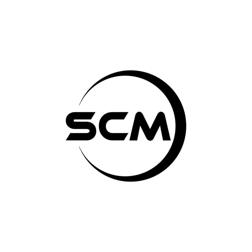 scm-Brief-Logo-Design im Illustrator. Vektorlogo, Kalligrafie-Designs für Logo, Poster, Einladung usw. vektor