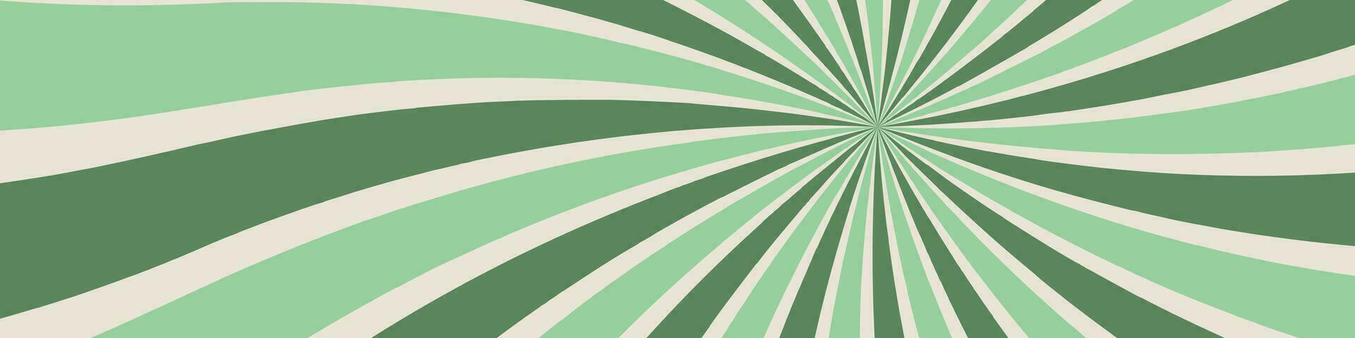 häftig Sol bakgrund, 70s retro vibrafon. karneval cirkel grafik med årgång virvlar, strålar, och regnbåge abstracts på grön bakgrund. platt vektor illustration isolerat