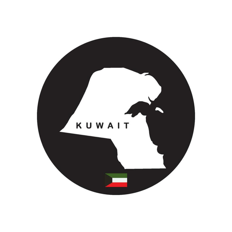 kuwait Karta ikon vektor