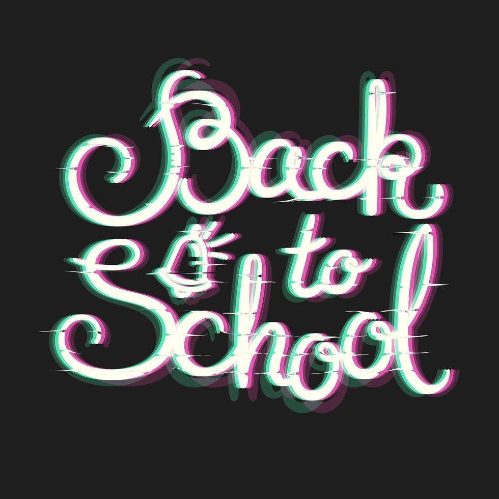 Back to School Card with Glitch Effect. vektor