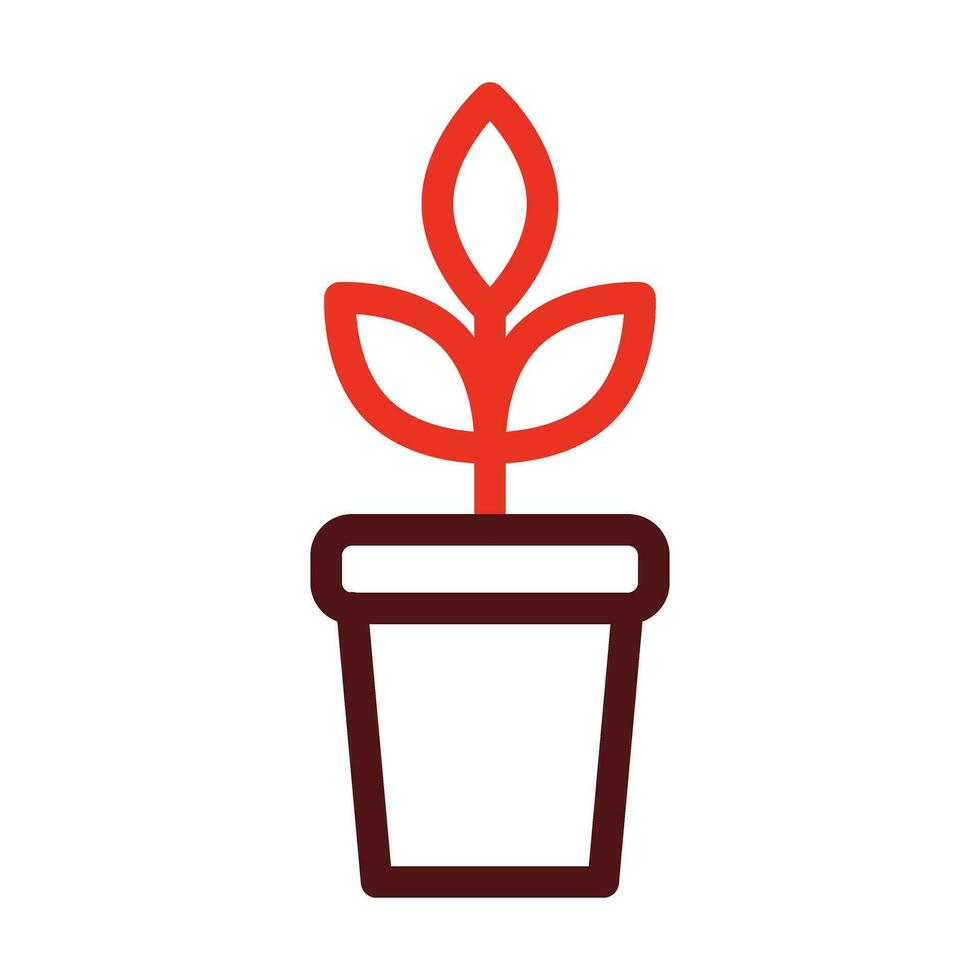 Pflanze dick Linie zwei Farbe Symbole zum persönlich und kommerziell verwenden. vektor