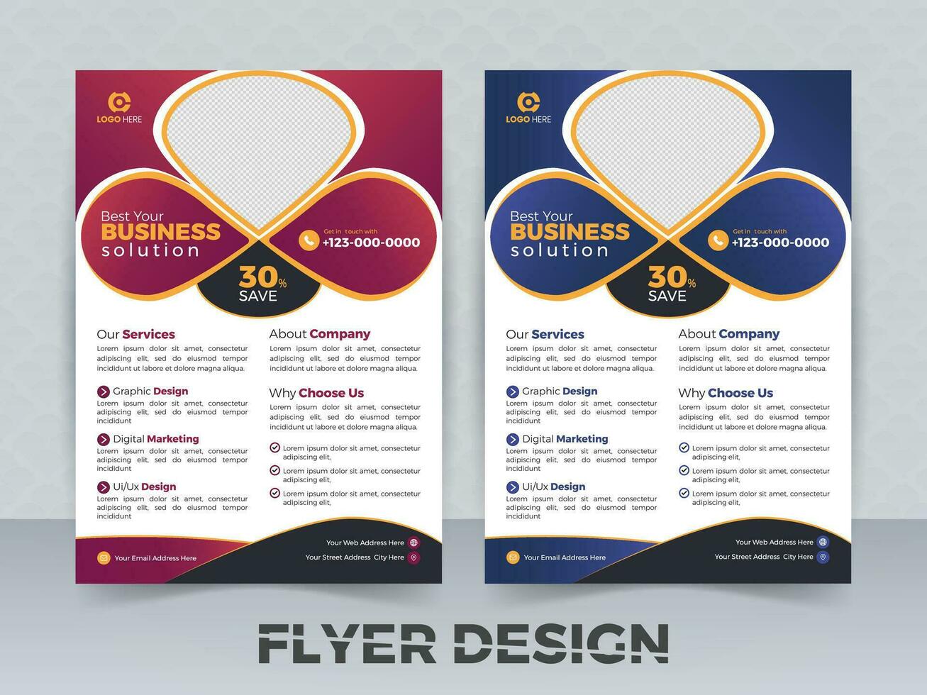 professionelle Business-Flyer-Design-Vorlage vektor