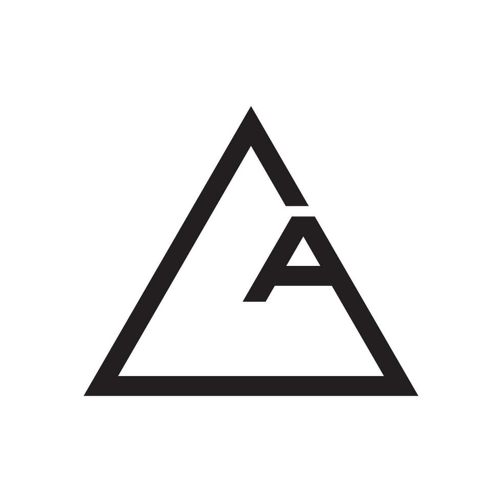 Dreieck Brief ein Logo Design Vektor isoliert auf Weiß Hintergrund.