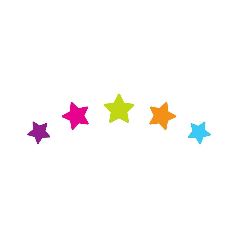 färgrik stjärna ikon logotyp design vektor illustration.