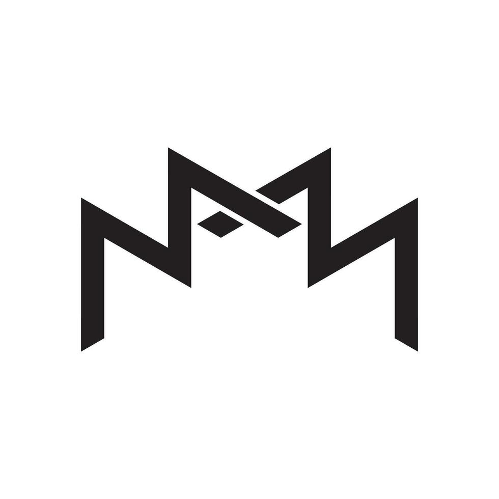 mm Logo Krone Konzept isoliert auf Weiß Hintergrund. vektor