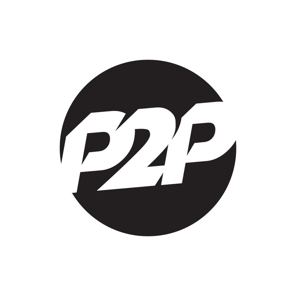 p2p Kreis Logo Design Vektor Illustration.