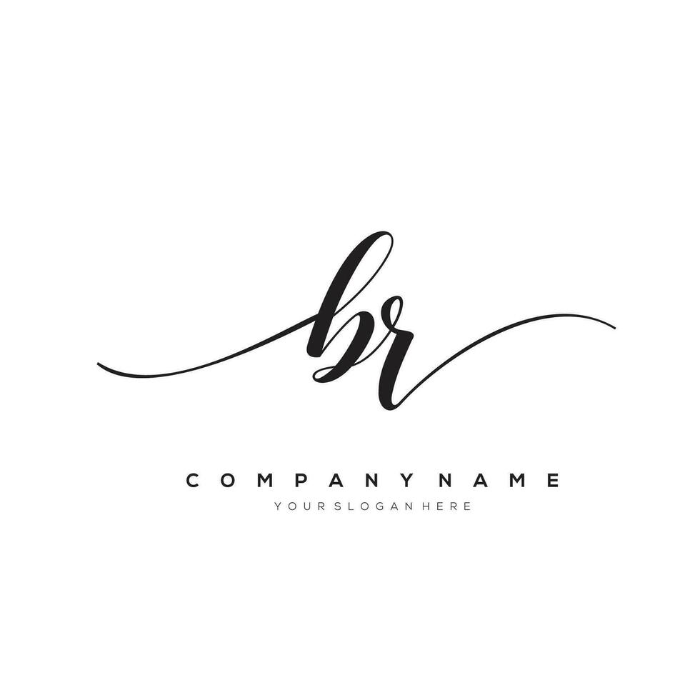 Initiale Brief br Logo, Blume Handschrift Logo Design, Vektor Logo zum Frauen Schönheit, Salon, Massage, kosmetisch oder Spa Marke Kunst.