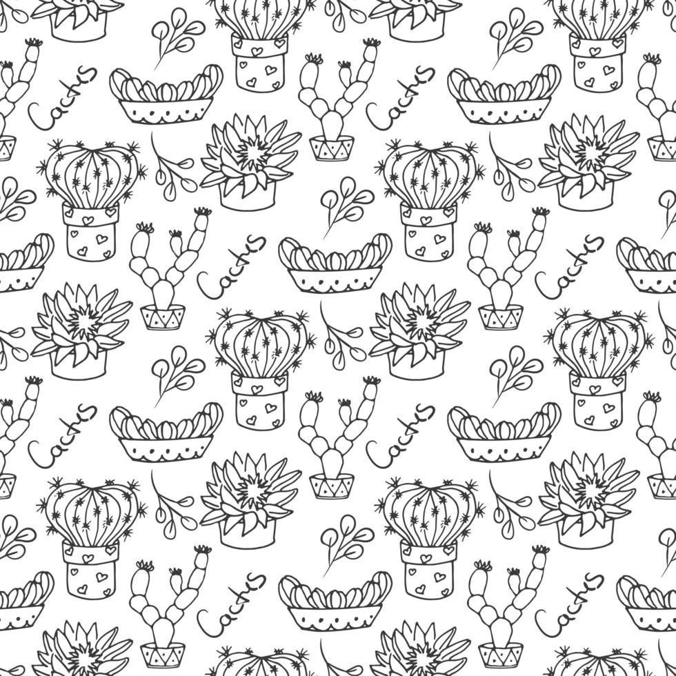 Cactus seamless pattern illustration vektor