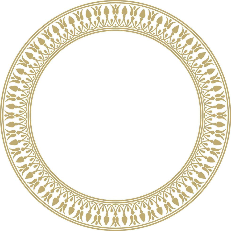 vektor guld runda klassisk grekisk slingra sig prydnad. mönster, cirkel av gammal grekland. gräns, ram, ringa av de roman välde