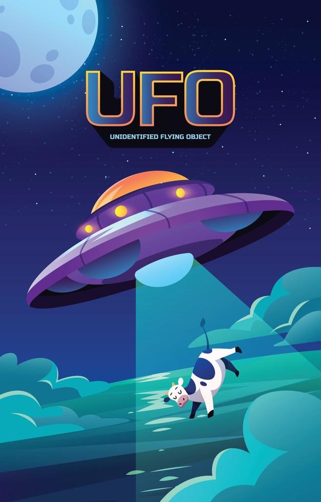 ufo hat eine kuh entführt vektor
