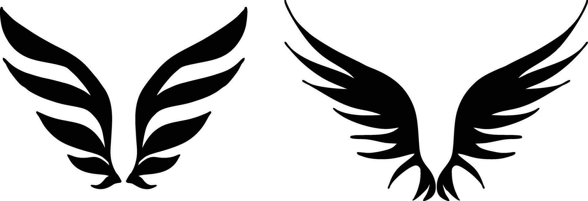 uppsättning av vingar vektor ikon illustrationer