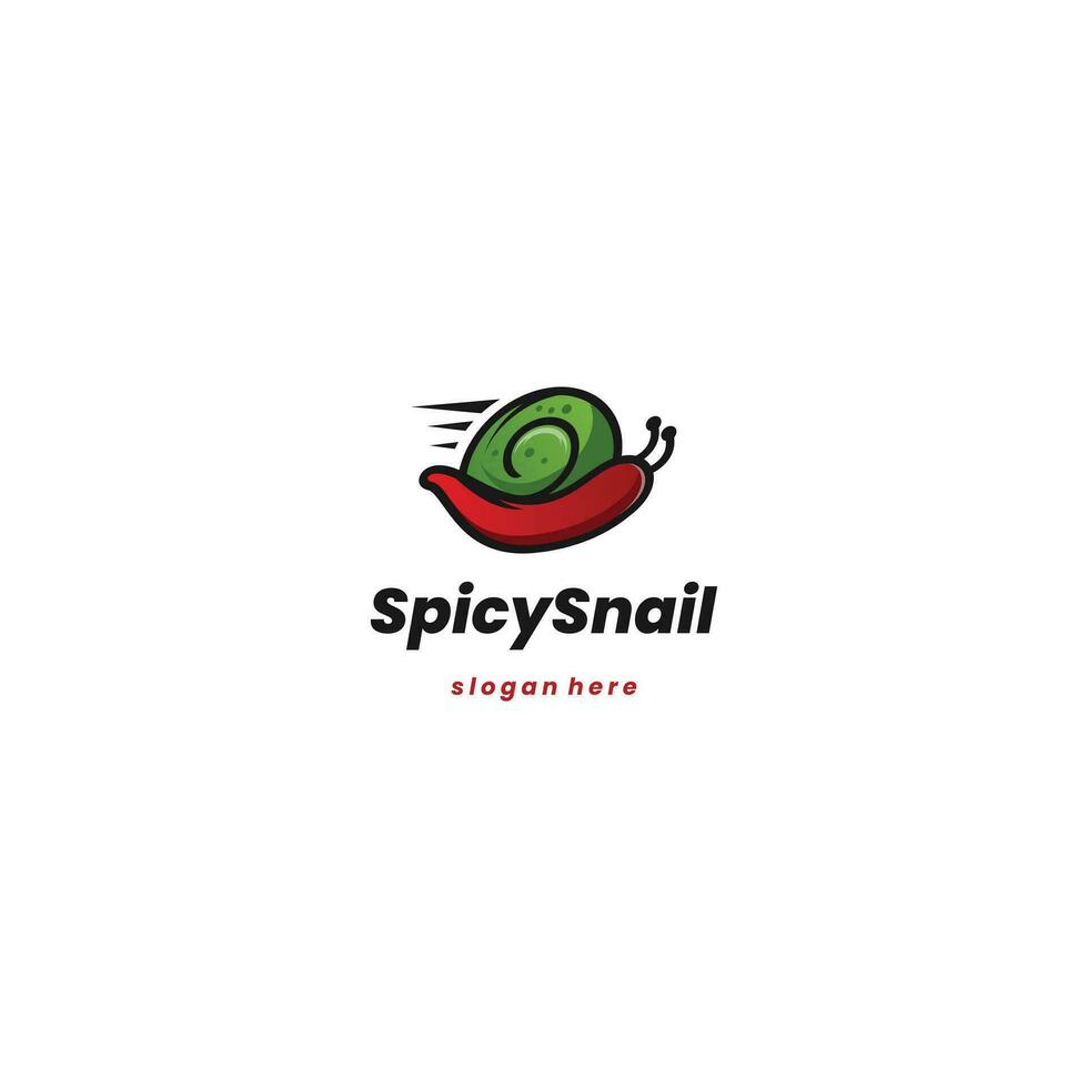 Schnecke kombinieren mit Chili Logo Design kreativ Konzept Vektor