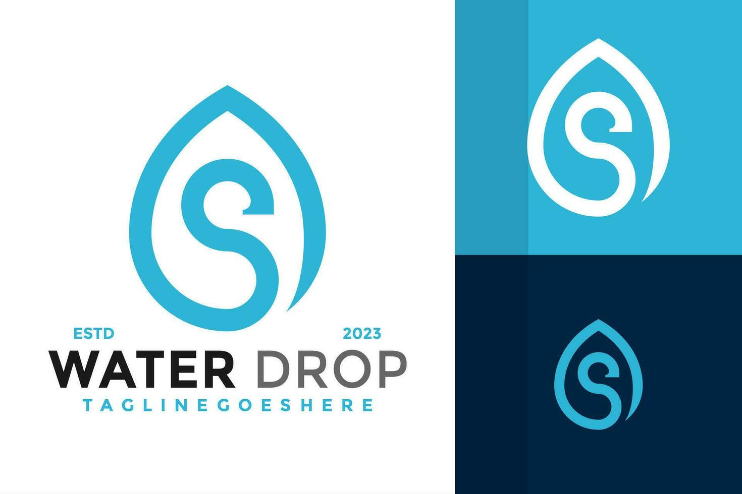 brev s vatten släppa logotyp design vektor symbol ikon illustration