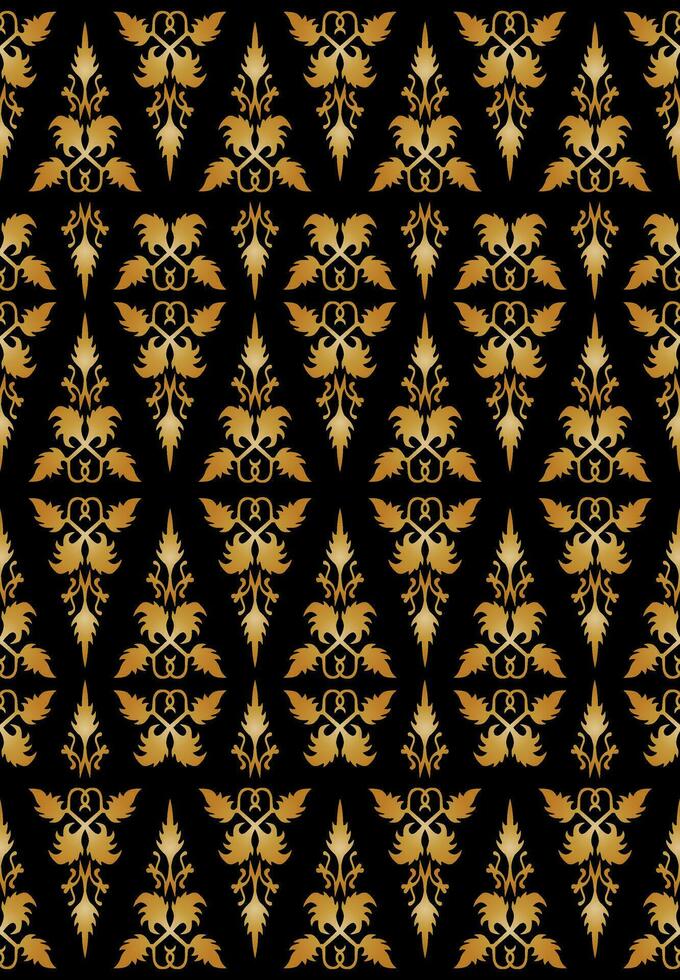 indonesien traditionell palembangnese vävd trasa songket sömlös mönster. guld och röd Färg kombination. eps 10 vektor. vektor