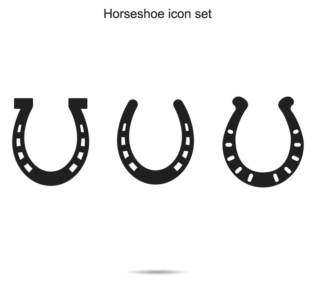hästsko ikon uppsättning, vektor illustration.