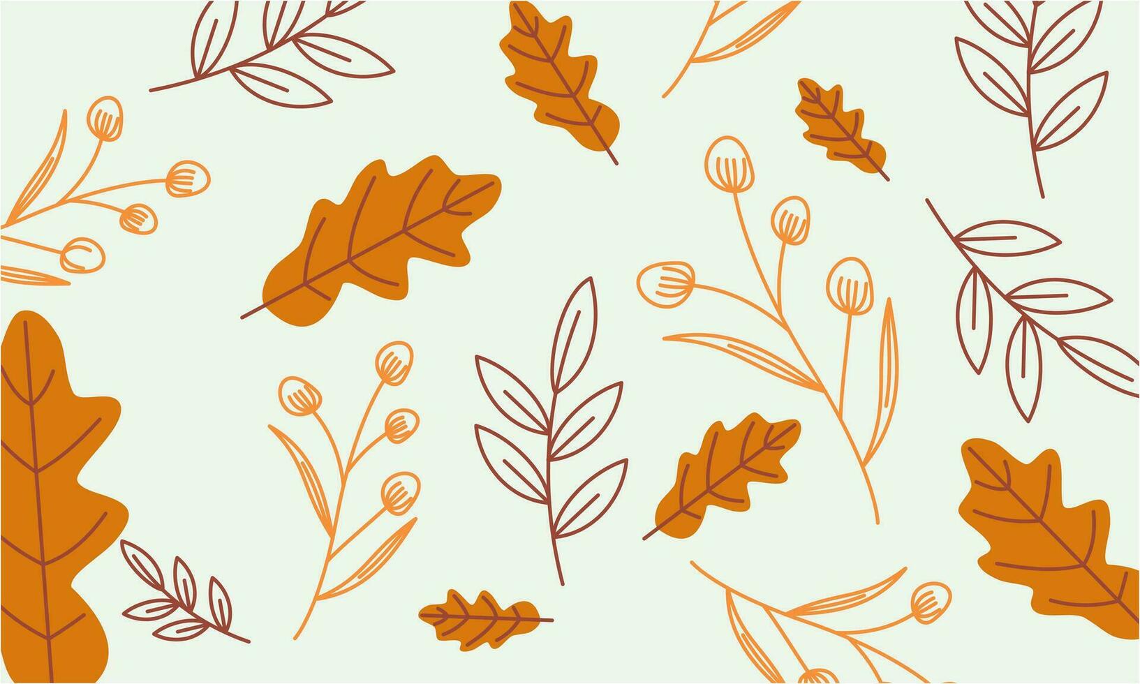Hand gezeichnet Herbst Blätter Hintergrund Logo vektor