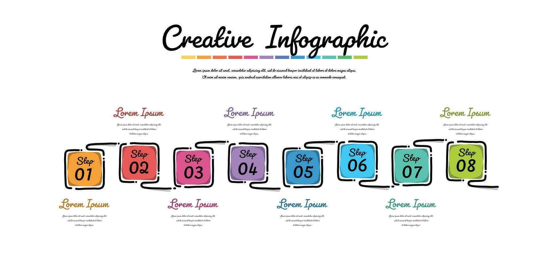 vektor infographic hand dragen design med 9 alternativ eller steg. kan vara Begagnade för presentationer, bearbeta diagram, strömma Diagram, info Graf. klotter vektor.