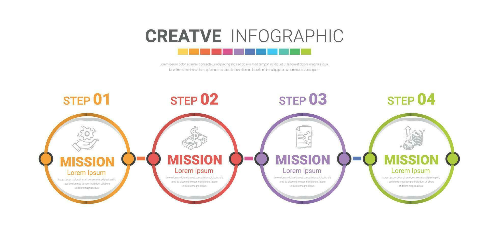 infographics mall med 4 etiketter, kan vara Begagnade för arbetsflöde layout, diagram, företag steg alternativ, baner, och webb design. vektor