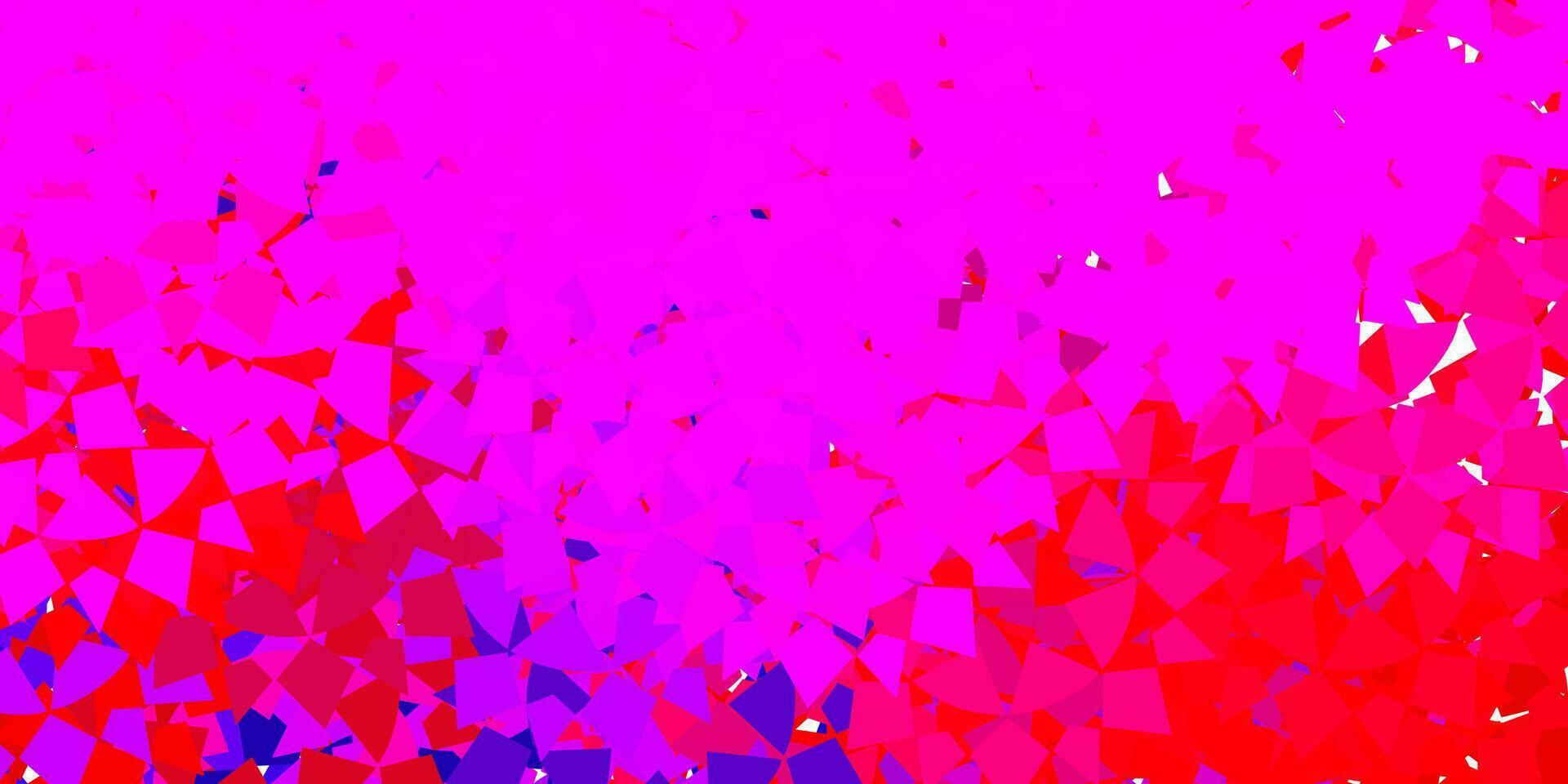 hellrosa, roter Vektorhintergrund mit Dreiecken. vektor