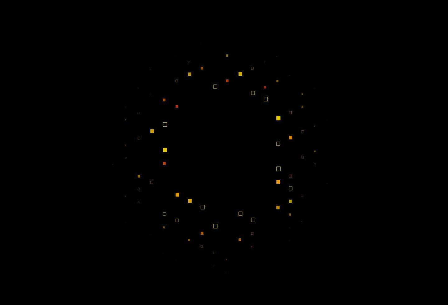 dunkelgelbe, orangefarbene Vektorvorlage mit quadratischem Stil. vektor
