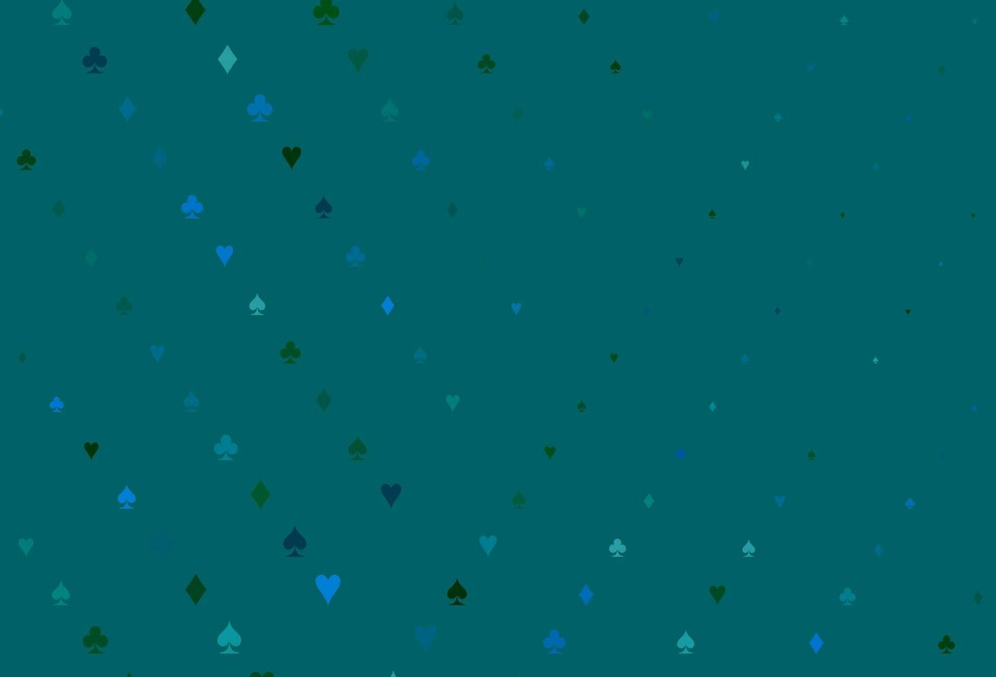 hellblaue, grüne Vektortextur mit Spielkarten. vektor