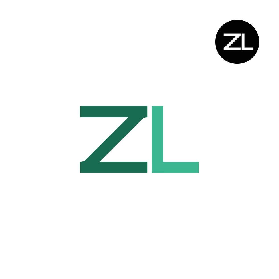 brev zl monogram logotyp design vektor