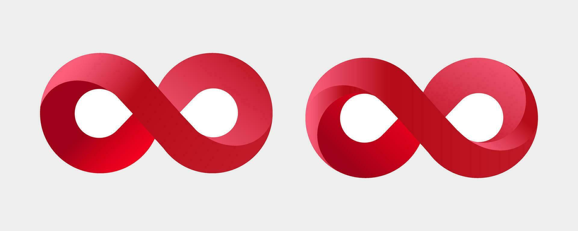 oändlighet röd ikon tecken, mall design element, vektor illustration