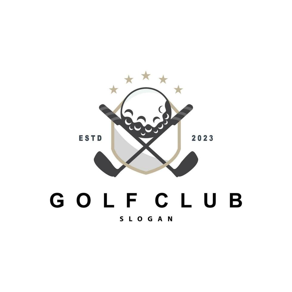 Golf Logo, Ball Spiel Sport Verein Mannschaft Golf, Spiel Turnier Design, Symbol Vorlage Illustration vektor