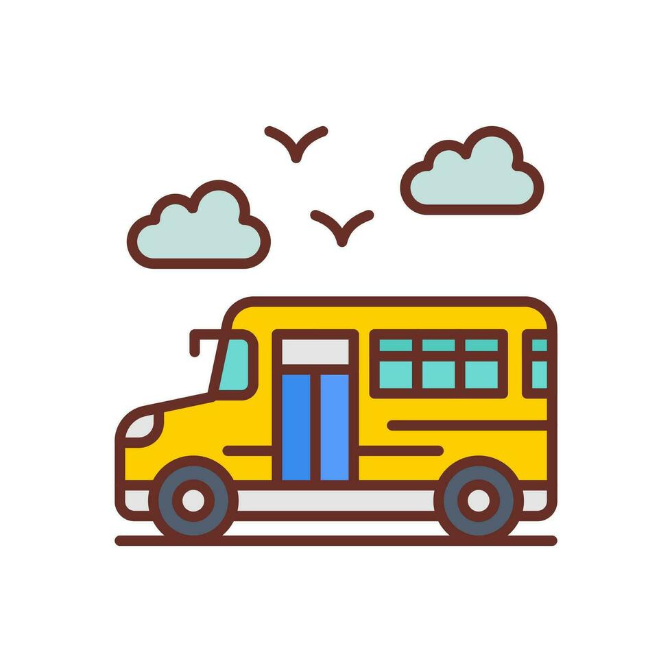 skola buss ikon i vektor. illustration vektor