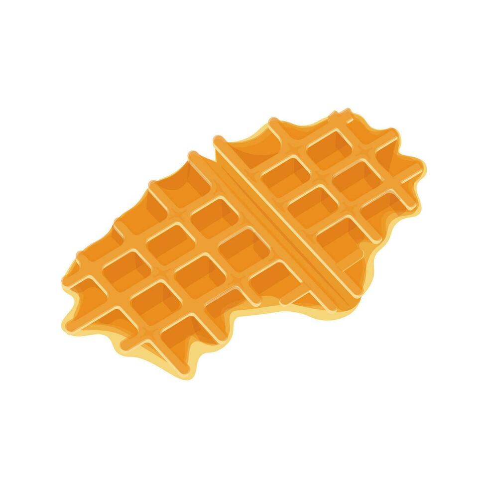 Croissant Waffel kriechen Vektor Illustration Logo