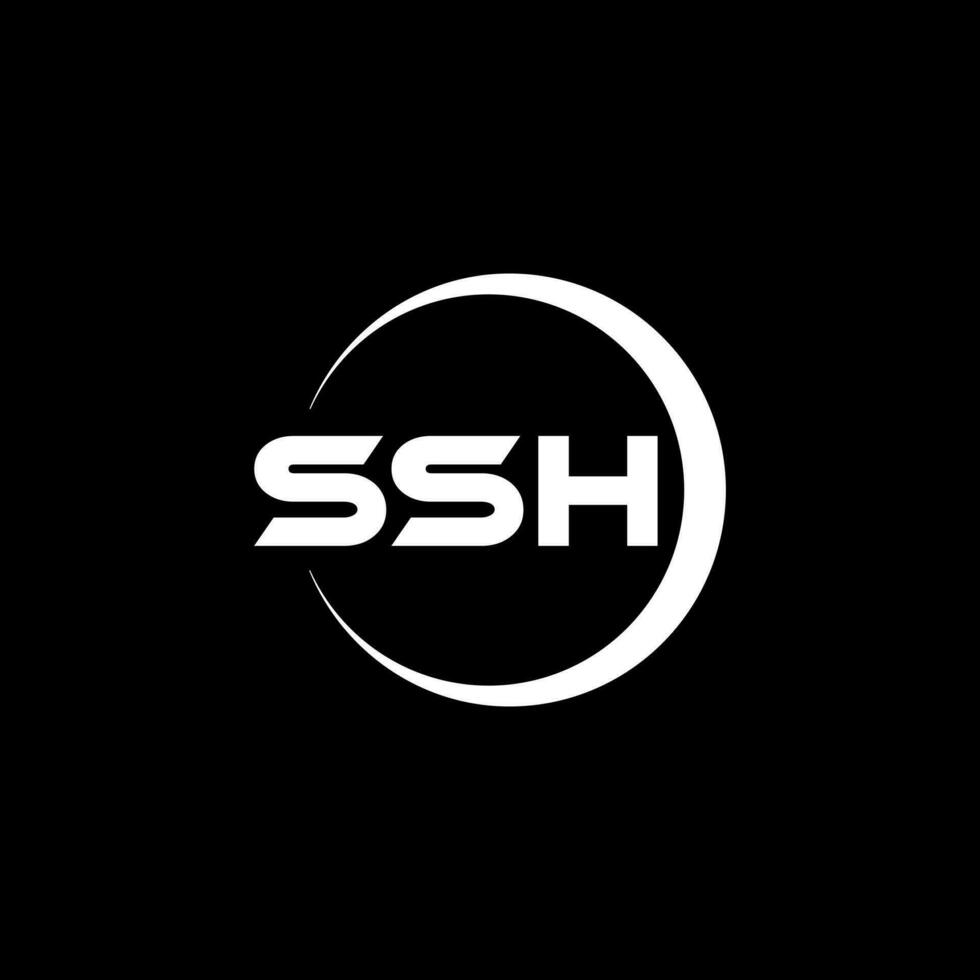 ssh-Brief-Logo-Design mit weißem Hintergrund im Illustrator. Vektorlogo, Kalligrafie-Designs für Logo, Poster, Einladung usw. vektor