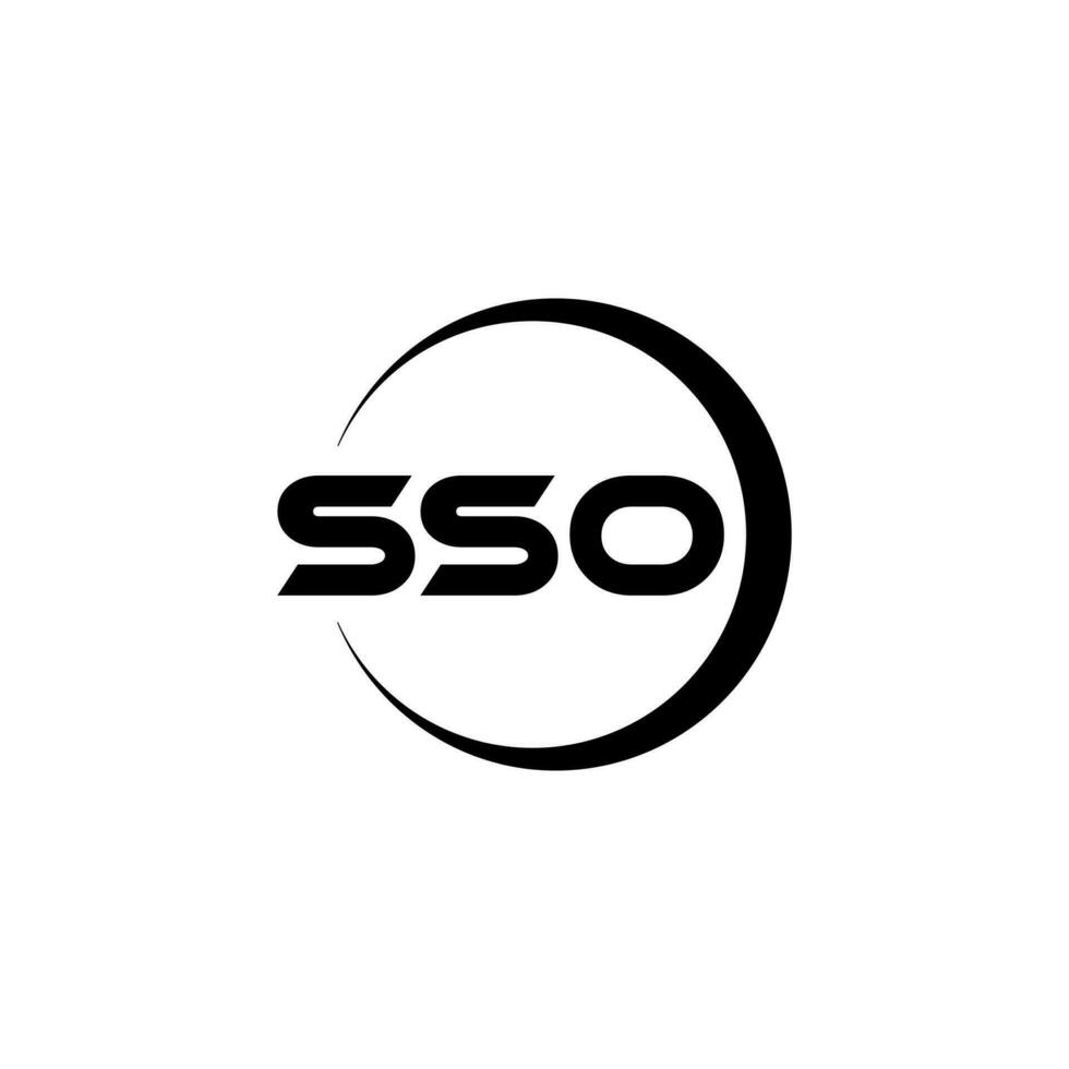 sso-Brief-Logo-Design mit weißem Hintergrund in Illustrator. Vektorlogo, Kalligrafie-Designs für Logo, Poster, Einladung usw. vektor