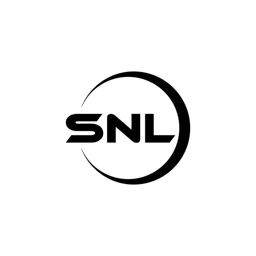 snl-Buchstaben-Logo-Design im Illustrator. Vektorlogo, Kalligrafie-Designs für Logo, Poster, Einladung usw. vektor