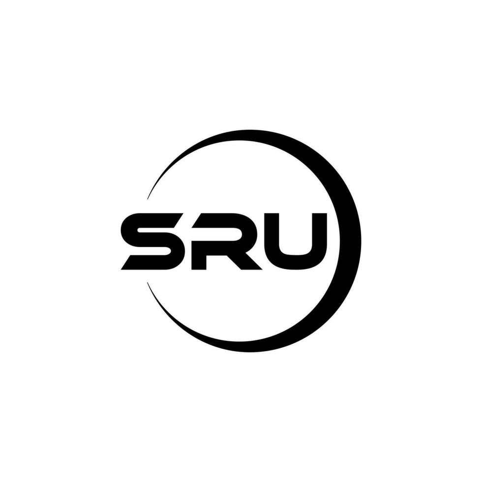 sru-Brief-Logo-Design mit weißem Hintergrund im Illustrator. Vektorlogo, Kalligrafie-Designs für Logo, Poster, Einladung usw. vektor