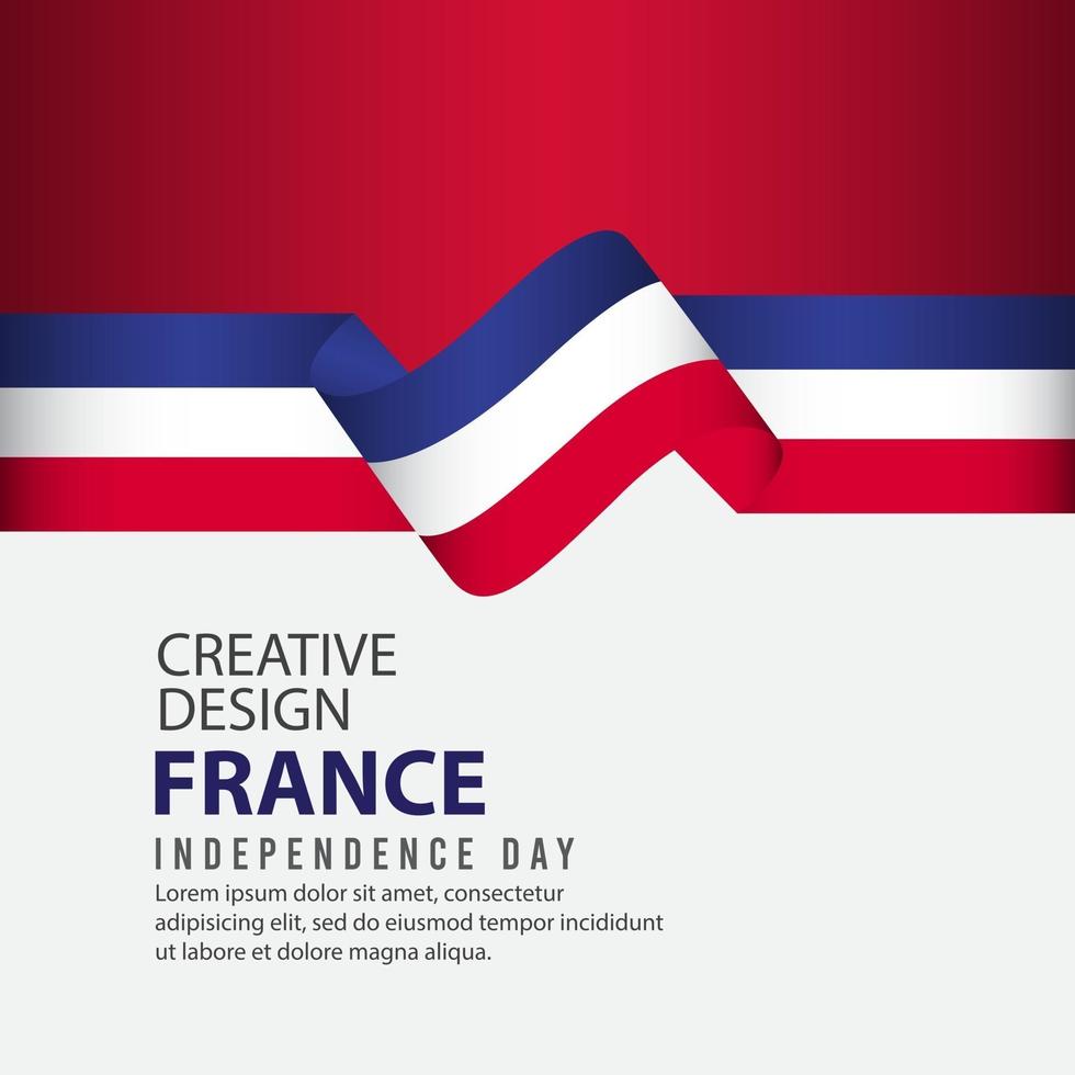 Frankreich unabhängiger Tag Plakat kreative Design Illustration Vektor Vorlage