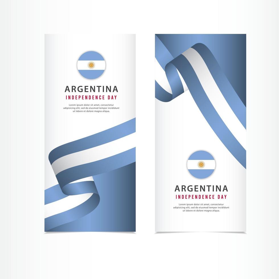 argentina självständighetsdagen firande, banner set design vektor mall illustration